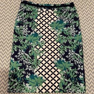 Boden Floral & Geometric Panel Pencil Skirt – US 10L